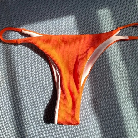 Orange Rib Knit Bikini Set - Picture 2 of 4